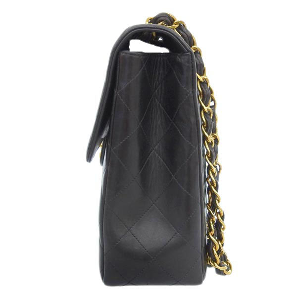 CHANEL Around 1997 Made Classic Flap Chain Bag Jumbo Black