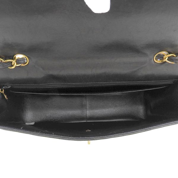CHANEL Around 1997 Made Classic Flap Chain Bag Jumbo Black