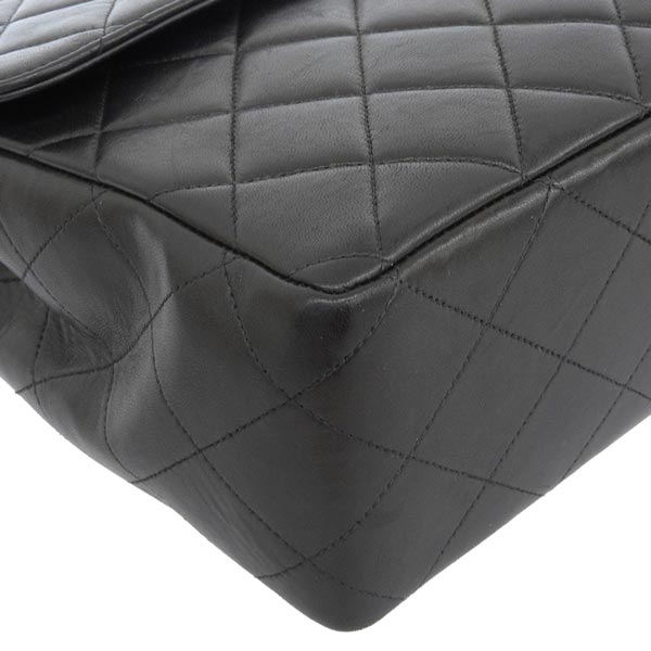 CHANEL Around 1997 Made Classic Flap Chain Bag Jumbo Black