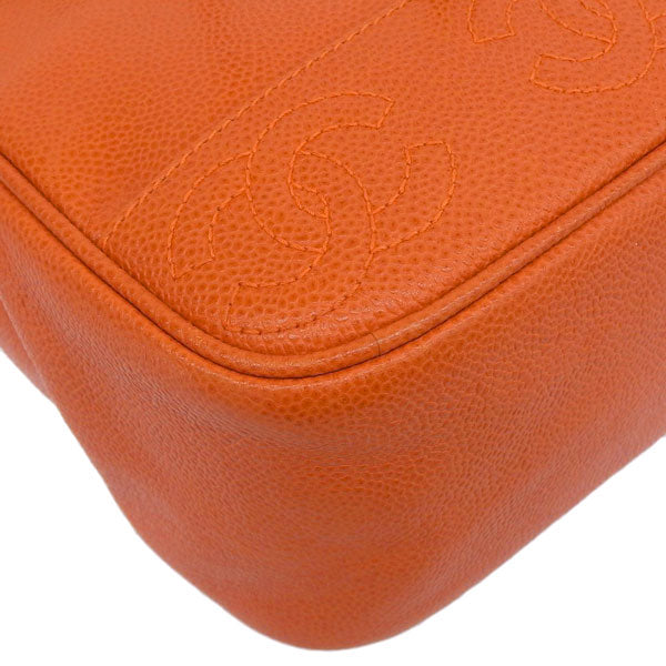 CHANEL Around 1997 Made Caviar Skin Turn-Lock Backpack Orange