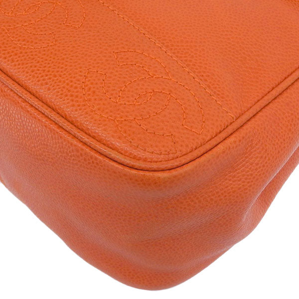 CHANEL Around 1997 Made Caviar Skin Turn-Lock Backpack Orange