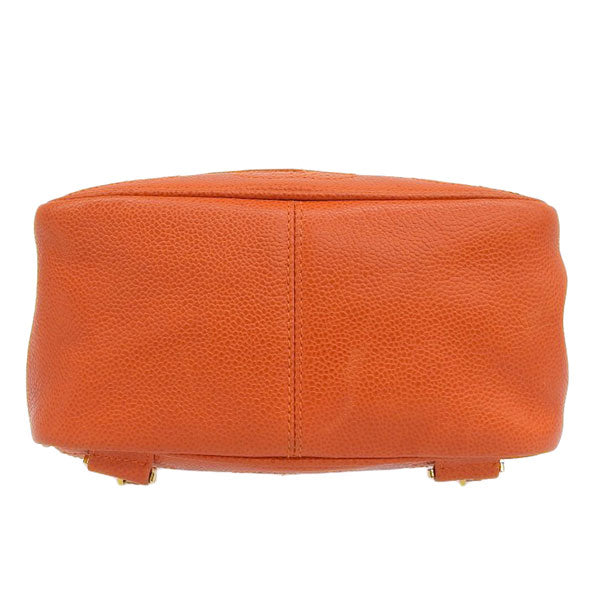 CHANEL Around 1997 Made Caviar Skin Turn-Lock Backpack Orange