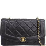 CHANEL Around 1997 Made Diana Flap Chain Bag 25Cm Black