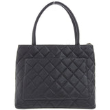 CHANEL Around 2000 Made Caviar Skin Cc Mark Stitch Revival Tote Bag Black