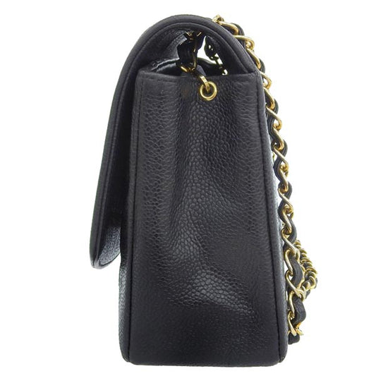 CHANEL Around 1992 Made Caviar Skin Diana Flap Chain Bag 25Cm Black