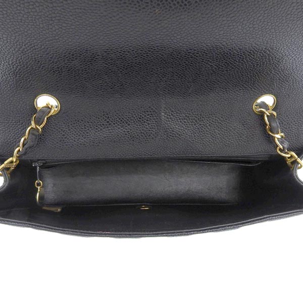 CHANEL Around 1992 Made Caviar Skin Diana Flap Chain Bag 25Cm Black