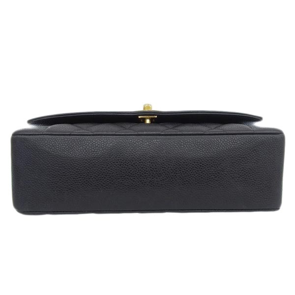 CHANEL Around 1992 Made Caviar Skin Diana Flap Chain Bag 25Cm Black