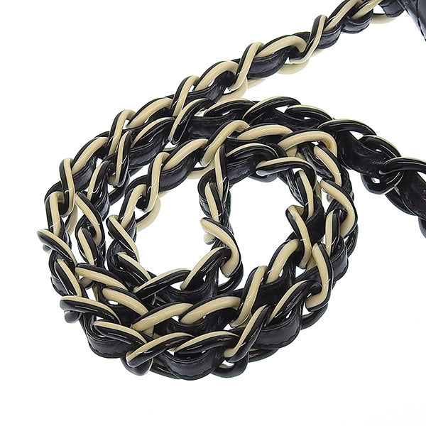 CHANEL Around 2000 Made Turn-Lock Plastic Chain Bag Black