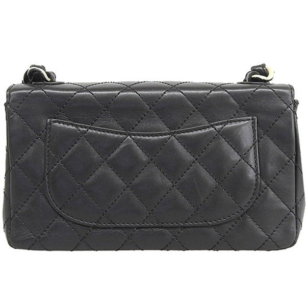 CHANEL Around 2000 Made Turn-Lock Plastic Chain Bag Black