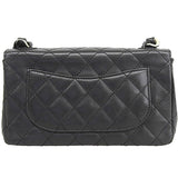 CHANEL Around 2000 Made Turn-Lock Plastic Chain Bag Black