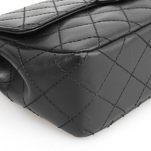 CHANEL Around 2000 Made Turn-Lock Plastic Chain Bag Black