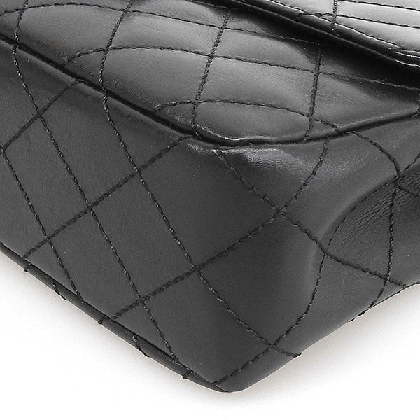 CHANEL Around 2000 Made Turn-Lock Plastic Chain Bag Black