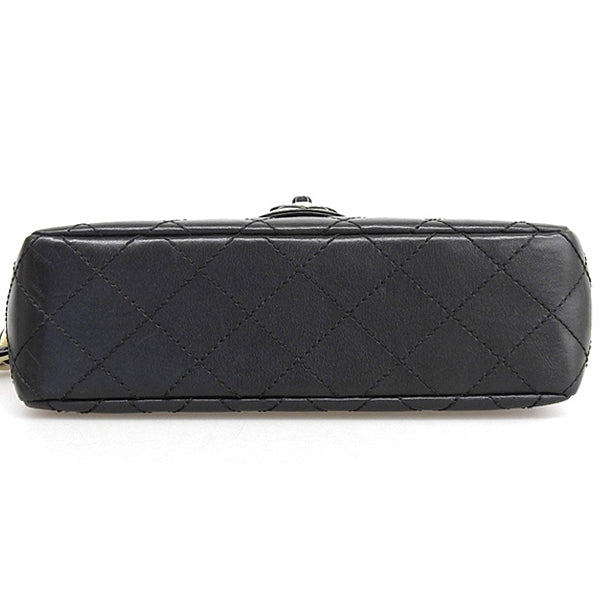 CHANEL Around 2000 Made Turn-Lock Plastic Chain Bag Black