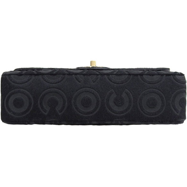 CHANEL Around 2000 Made Unborn Calf Classic Flap Chain Bag 25Cm Black