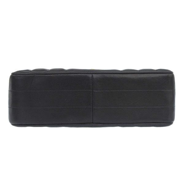 CHANEL Around 1995 Made Mademoiselle Stitch Turn-Lock Top Handle Bag Black