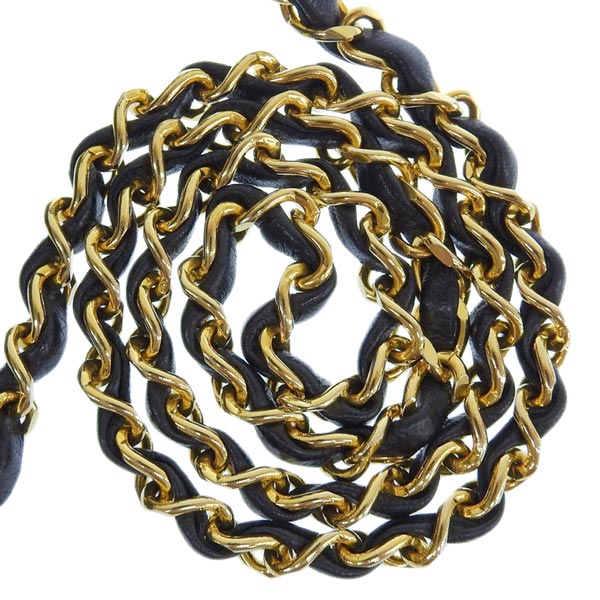 CHANEL Around 1985~1990 Made Classic Flap Turn-Lock Chain Bag Black