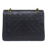 CHANEL Around 1985~1990 Made Classic Flap Turn-Lock Chain Bag Black