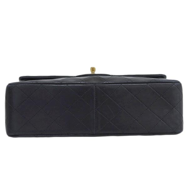 CHANEL Around 1985~1990 Made Classic Flap Turn-Lock Chain Bag Black