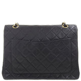 CHANEL Around 1990 Made Classic Flap Turn-Lock Chain Bag Black