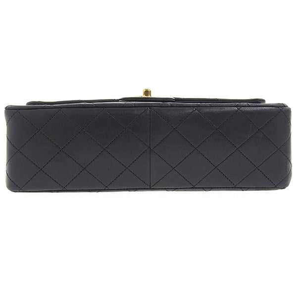 CHANEL Around 1990 Made Classic Flap Turn-Lock Chain Bag Black