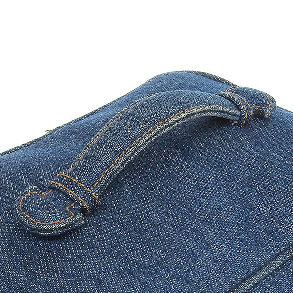 CHANEL Around 1997 Made Denim Cc Mark Stitch Vanity Indigo