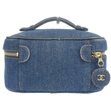 CHANEL Around 1997 Made Denim Cc Mark Stitch Vanity Indigo