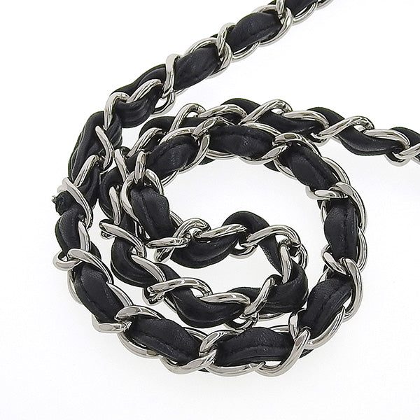 CHANEL Around 2005 Made Canvas Central Station Classic Flap Chain Bag Black/White/Multi