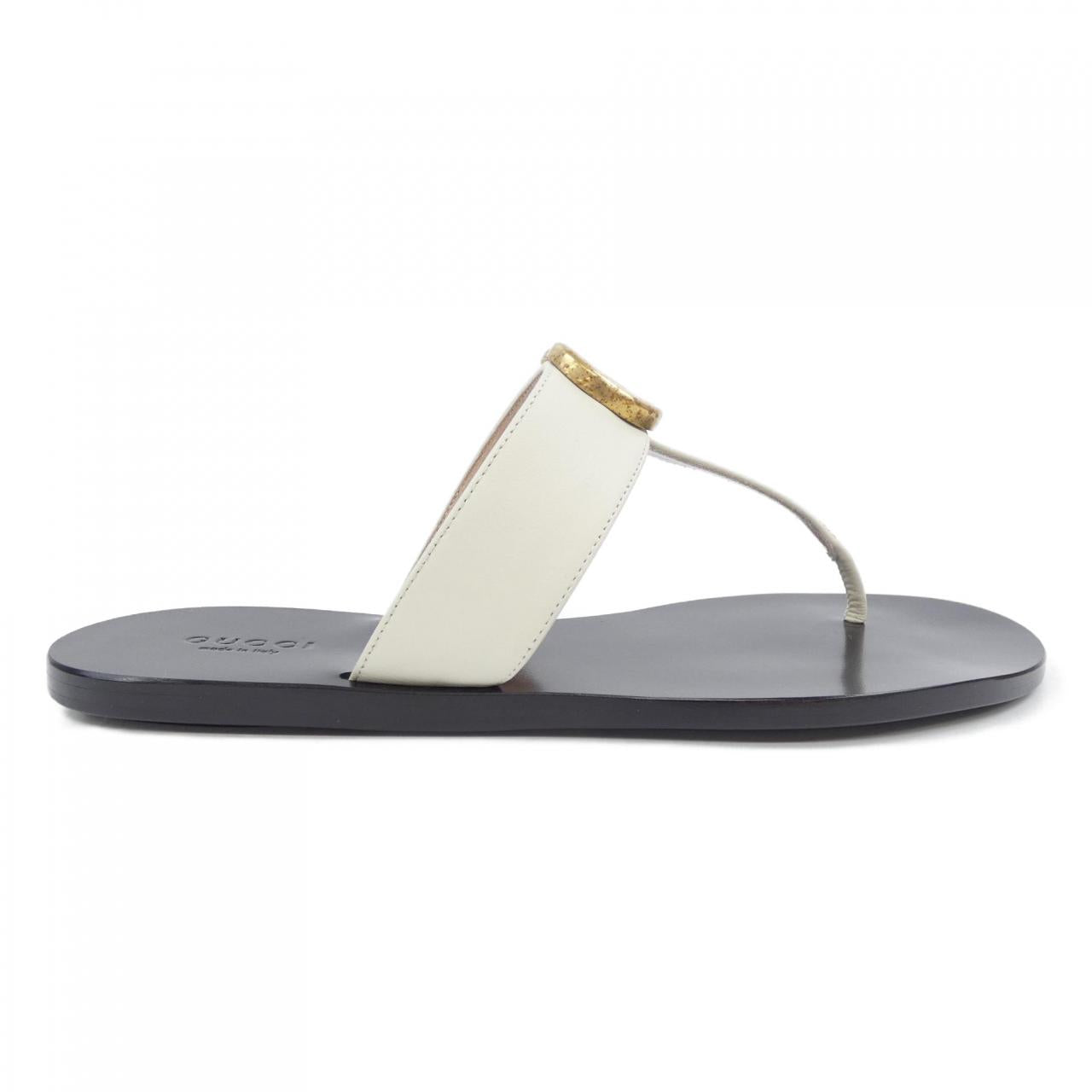 Gucci Double G Flat Leather Sandals