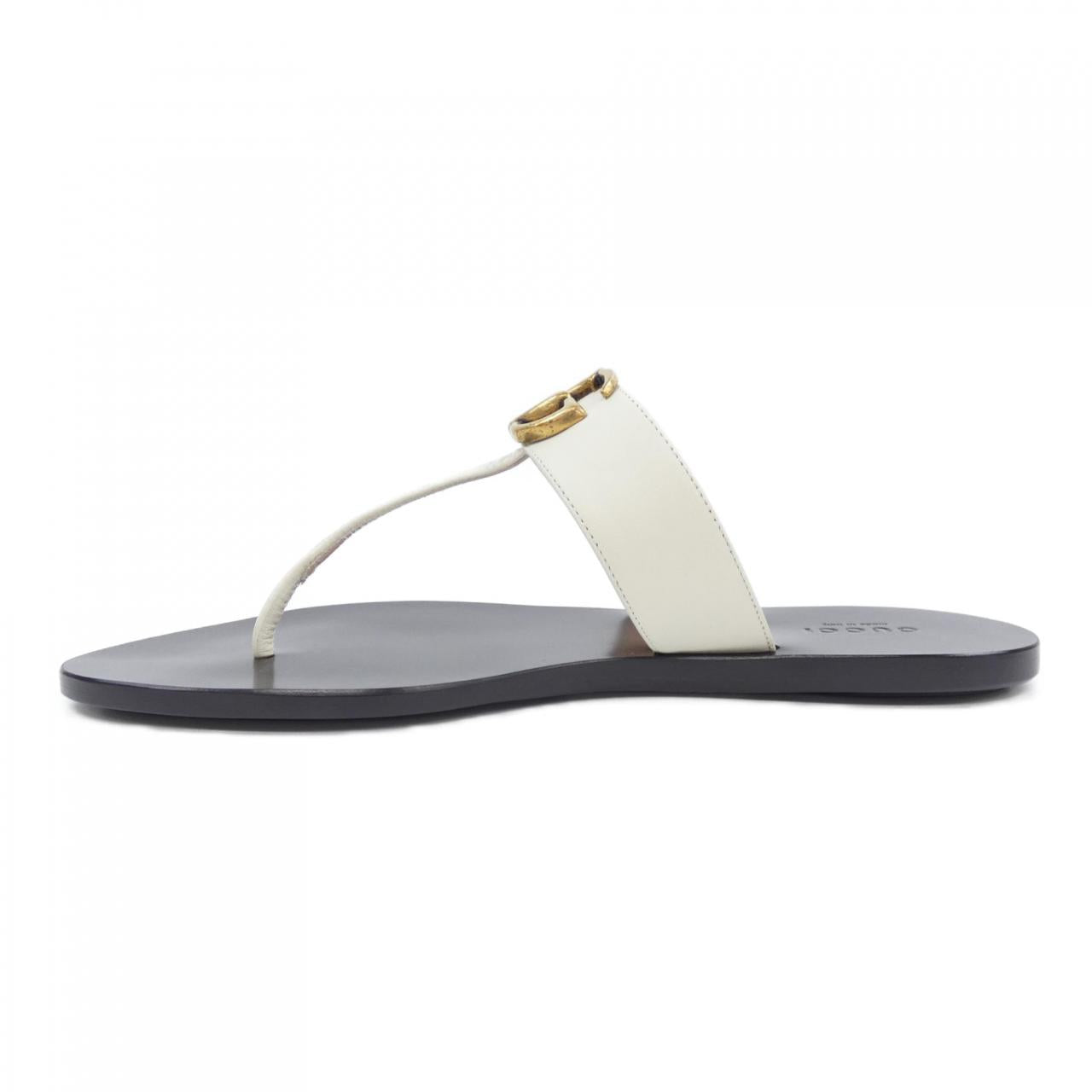 Gucci Double G Flat Leather Sandals