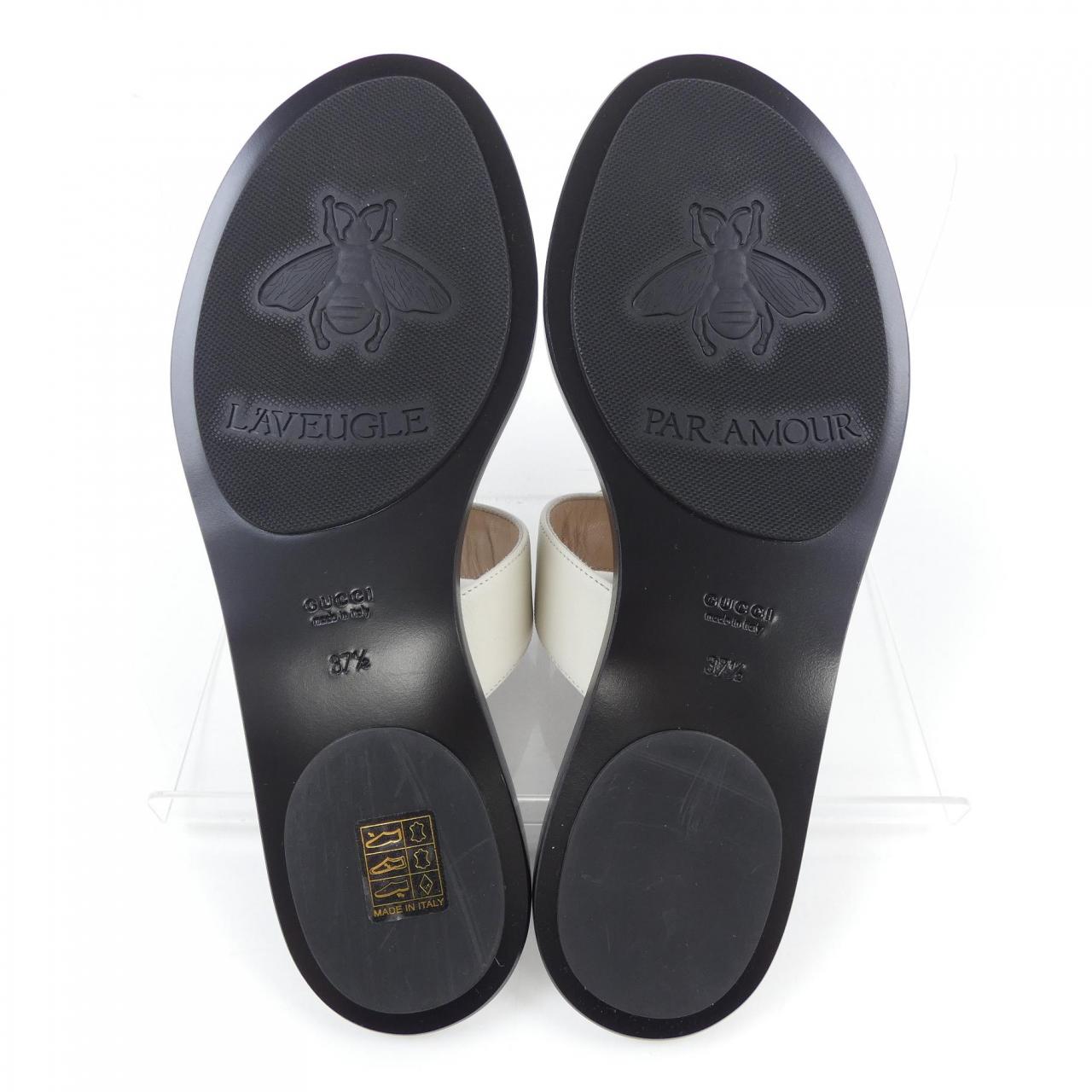 Gucci Double G Flat Leather Sandals