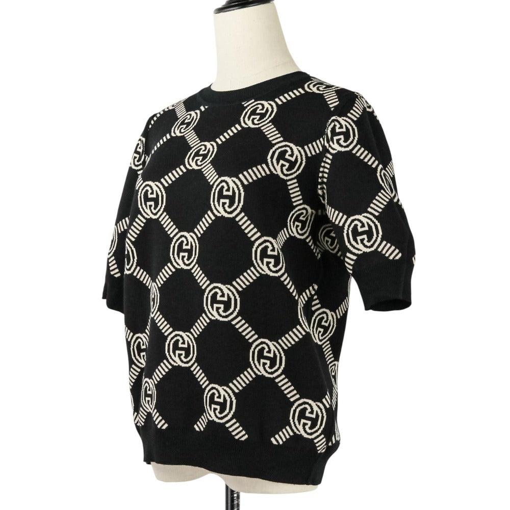 Gucci Interlocking GG Reversible Knit Short Sleeve Top