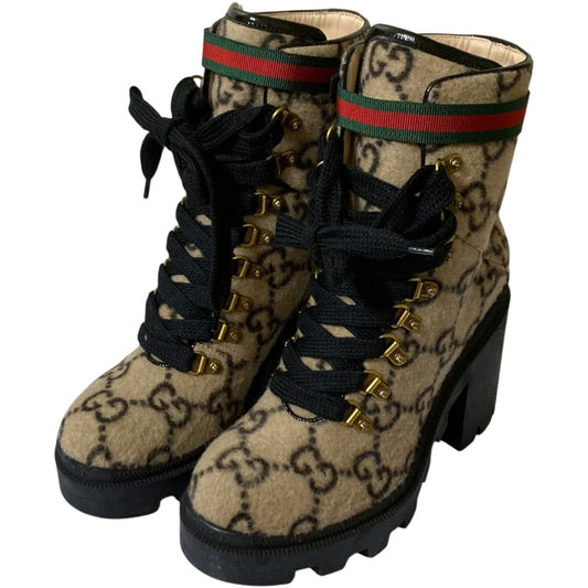 Gucci GG Wool Ankle Boots