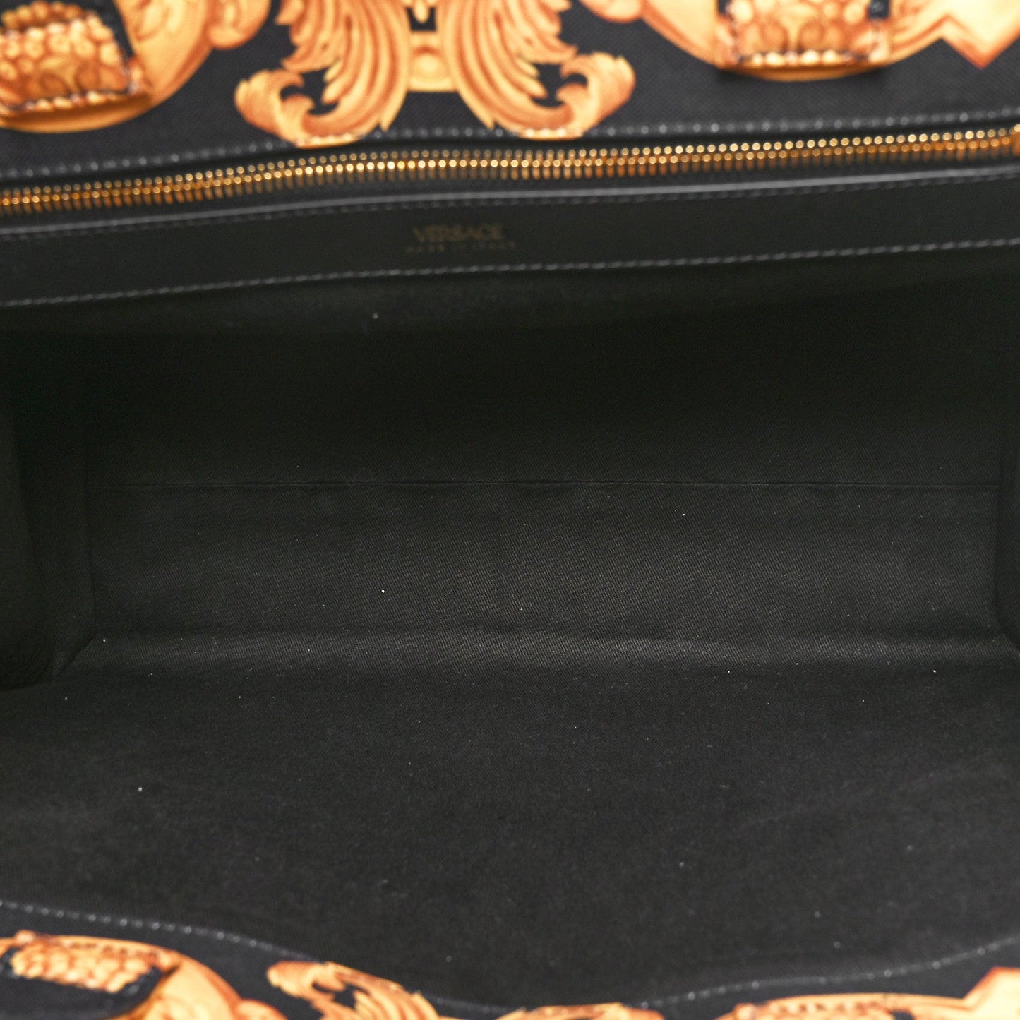 Versace Canvas Baroque Print Medusa Large Tote Black