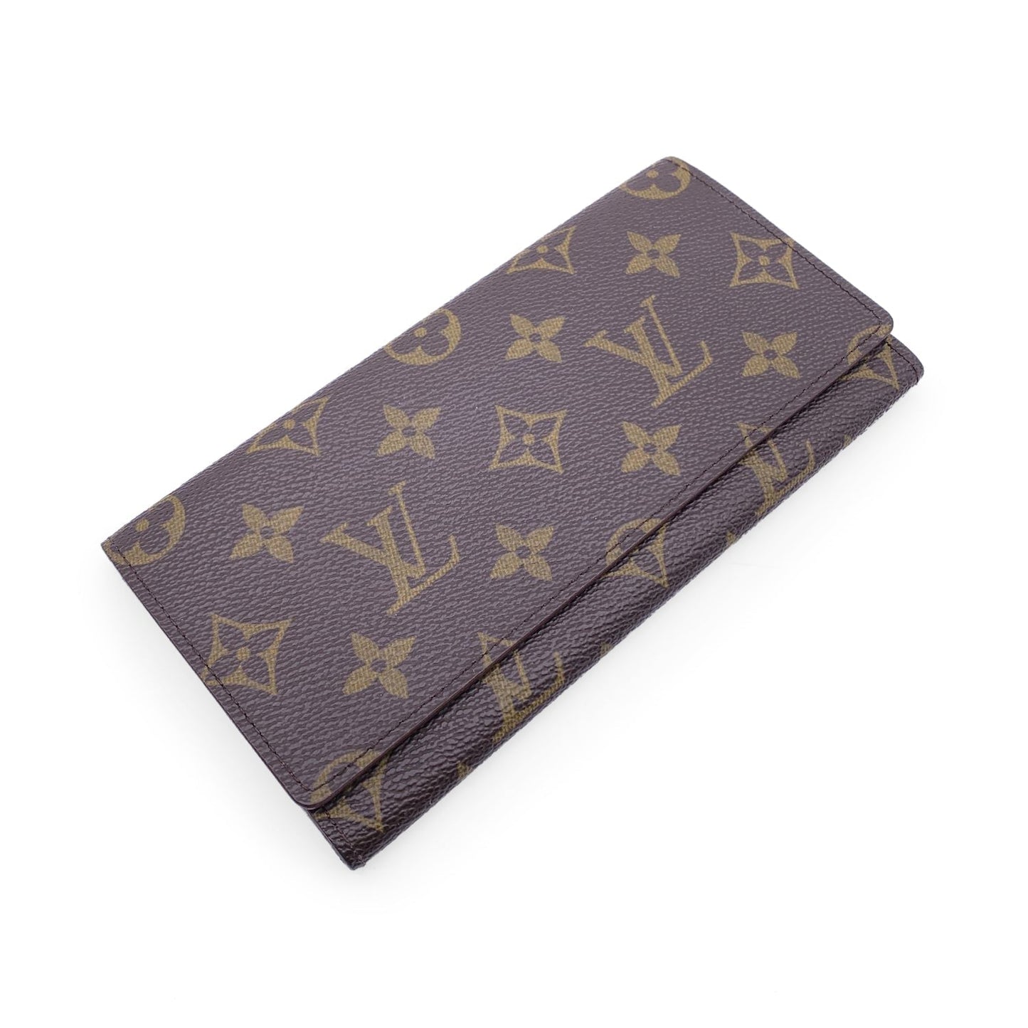 LOUIS VUITTON   Brown Monogram Canvas Long Bill Wallet