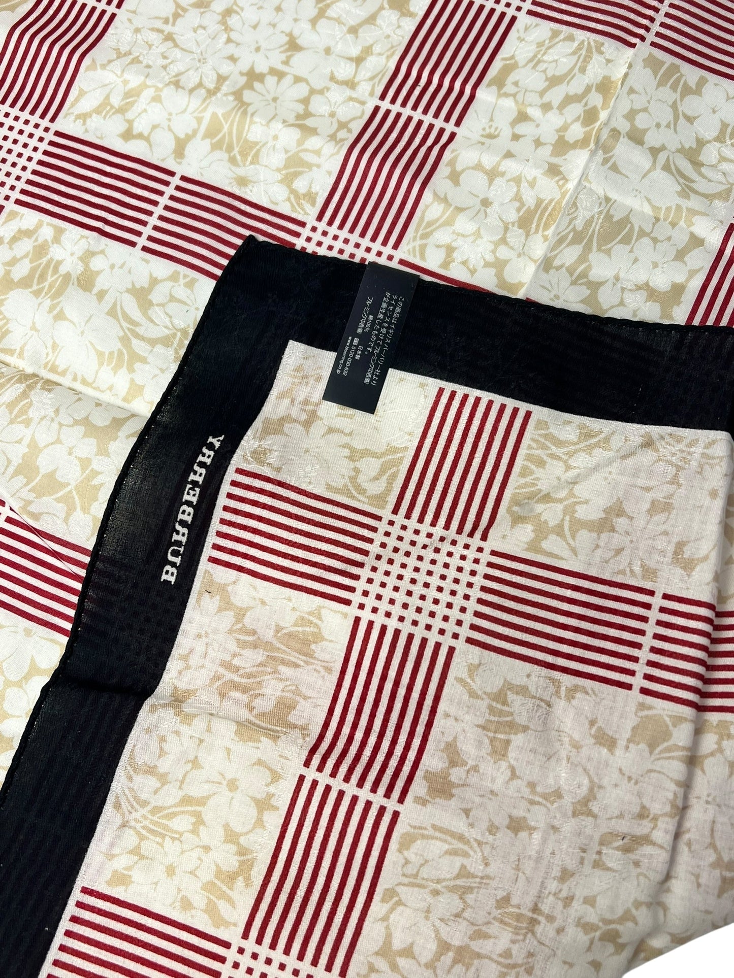 Burberry   Floral Stripe Check Scarf