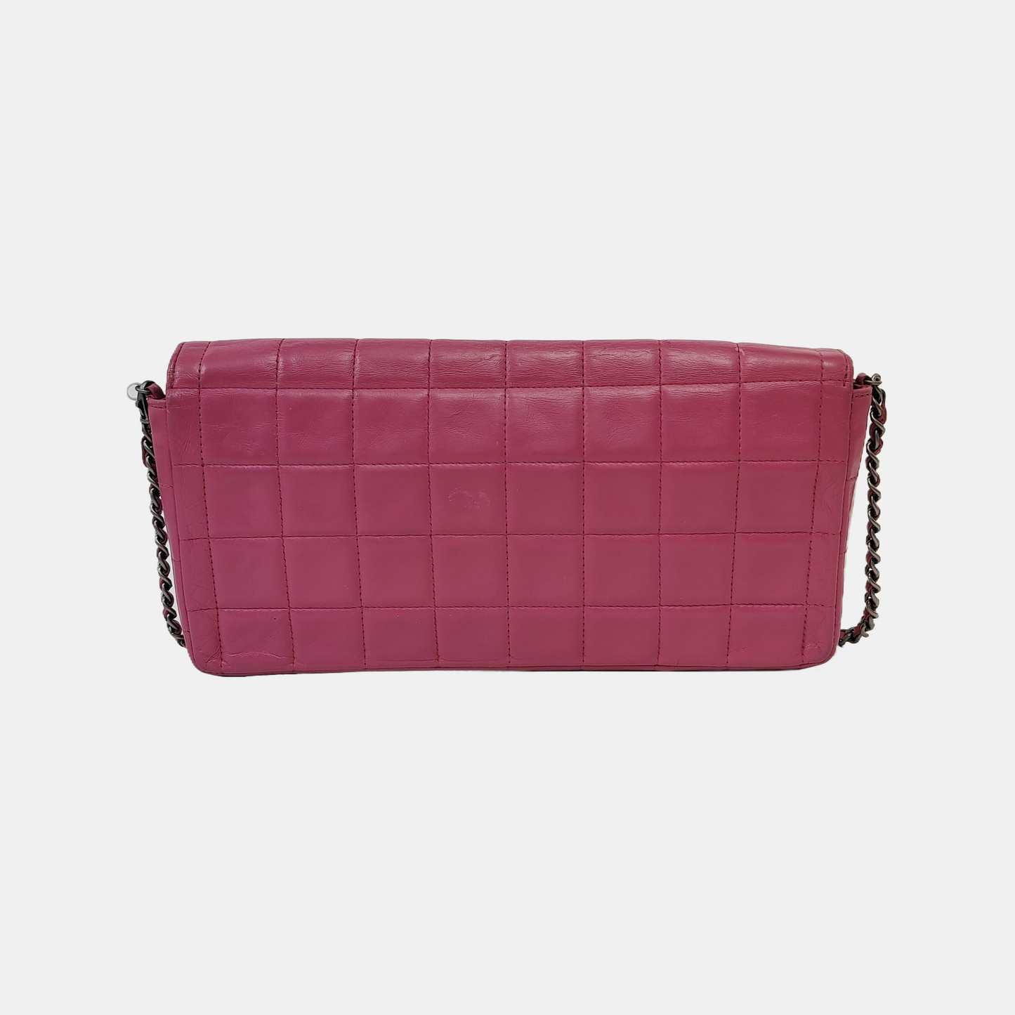 Chanel East West Chocolate Bar Pink Leather Silver Hardware