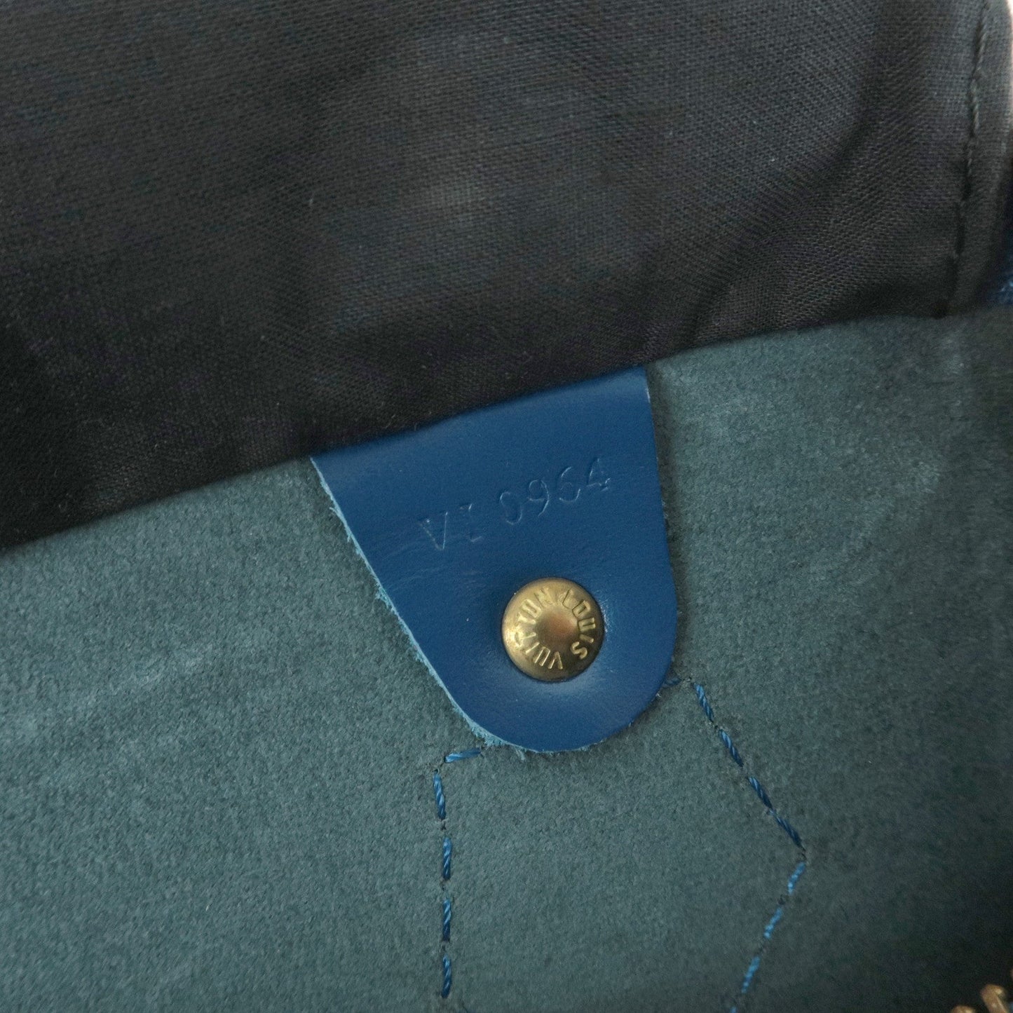 Louis Vuitton Epi Speedy 25 Hand Bag Boston Bag Blue M43015