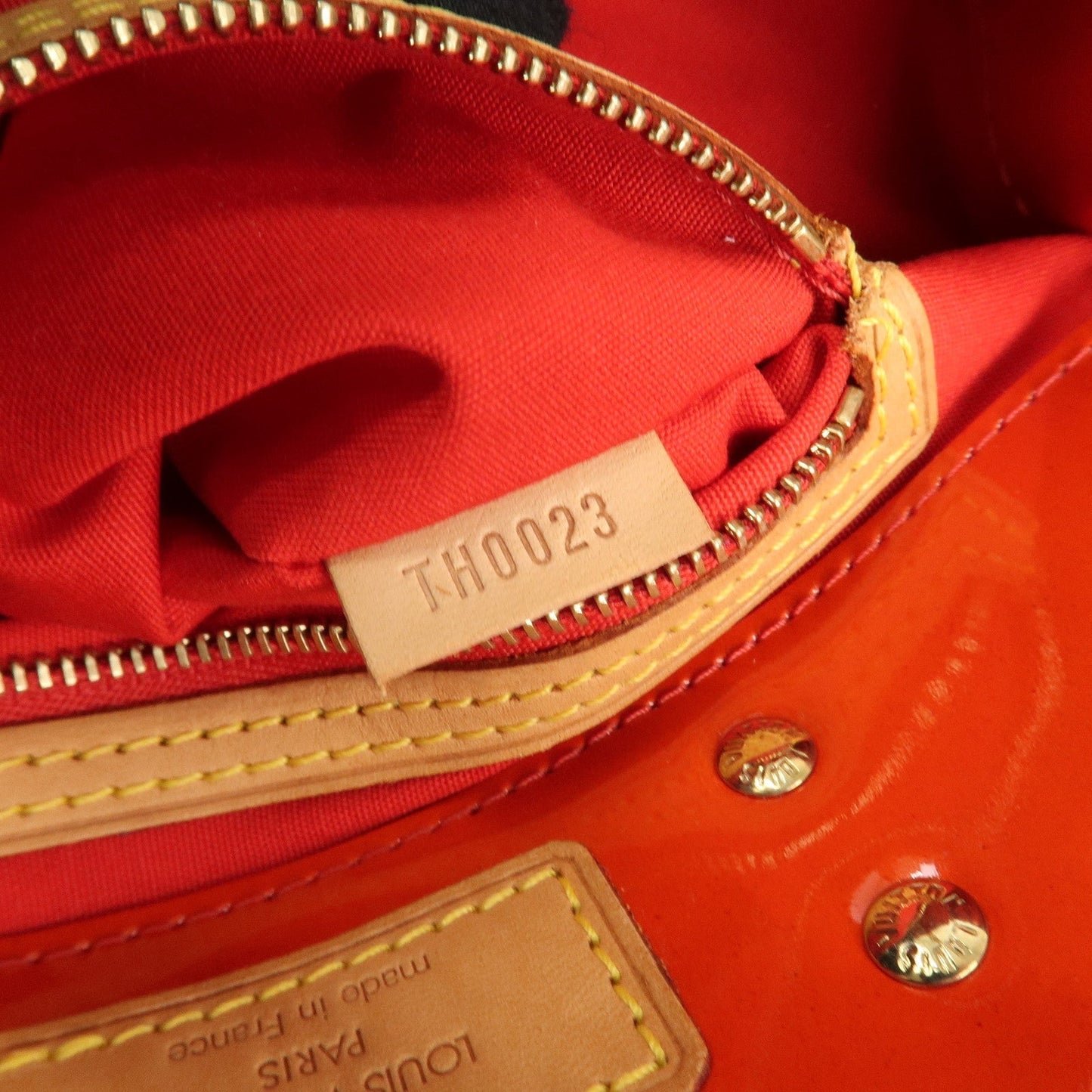 Louis Vuitton Monogram Vernis Lead PM Hand Bag Rouge M91088