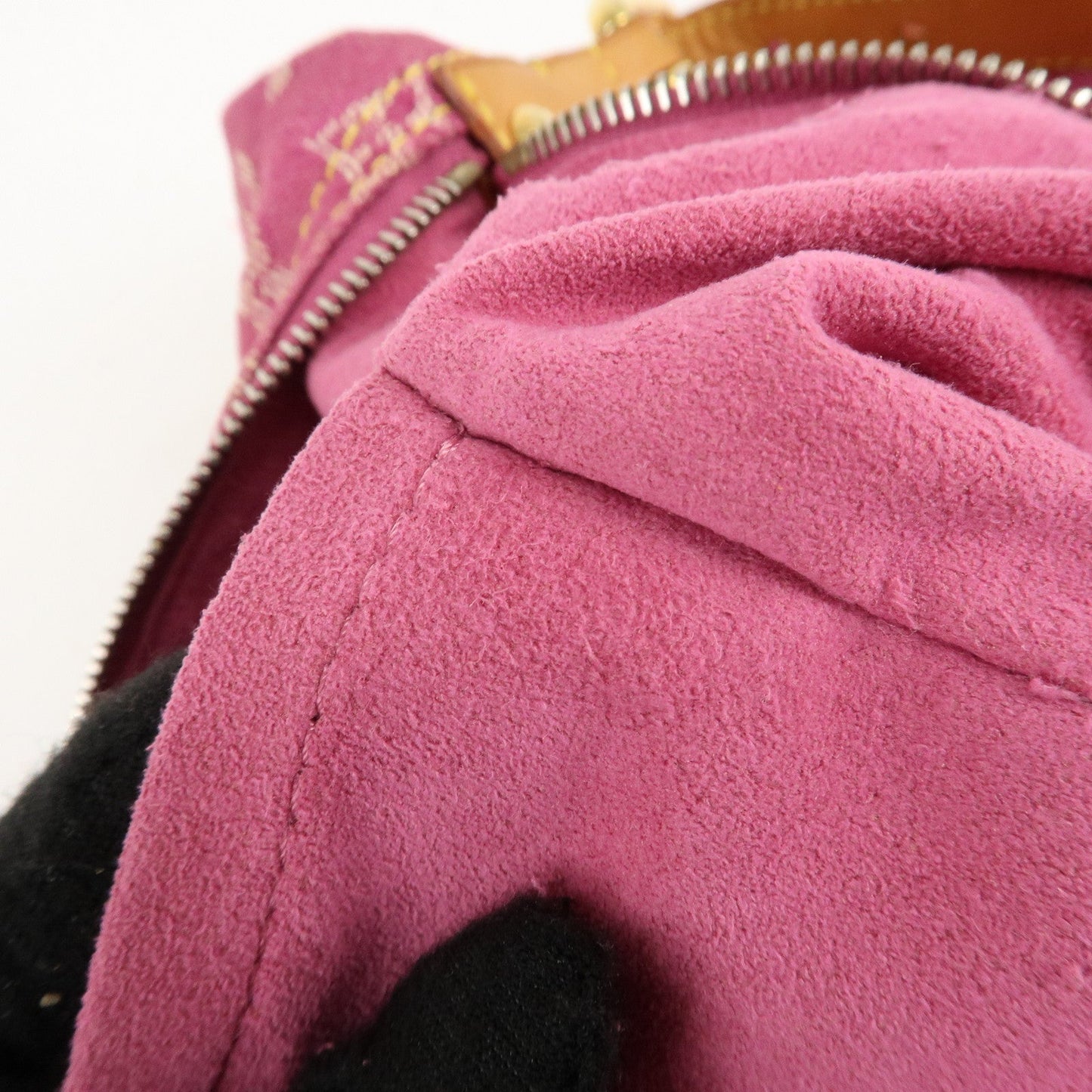 Louis Vuitton Monogram Denim Baggy PM Shoulder Bag Fuchsia M95212