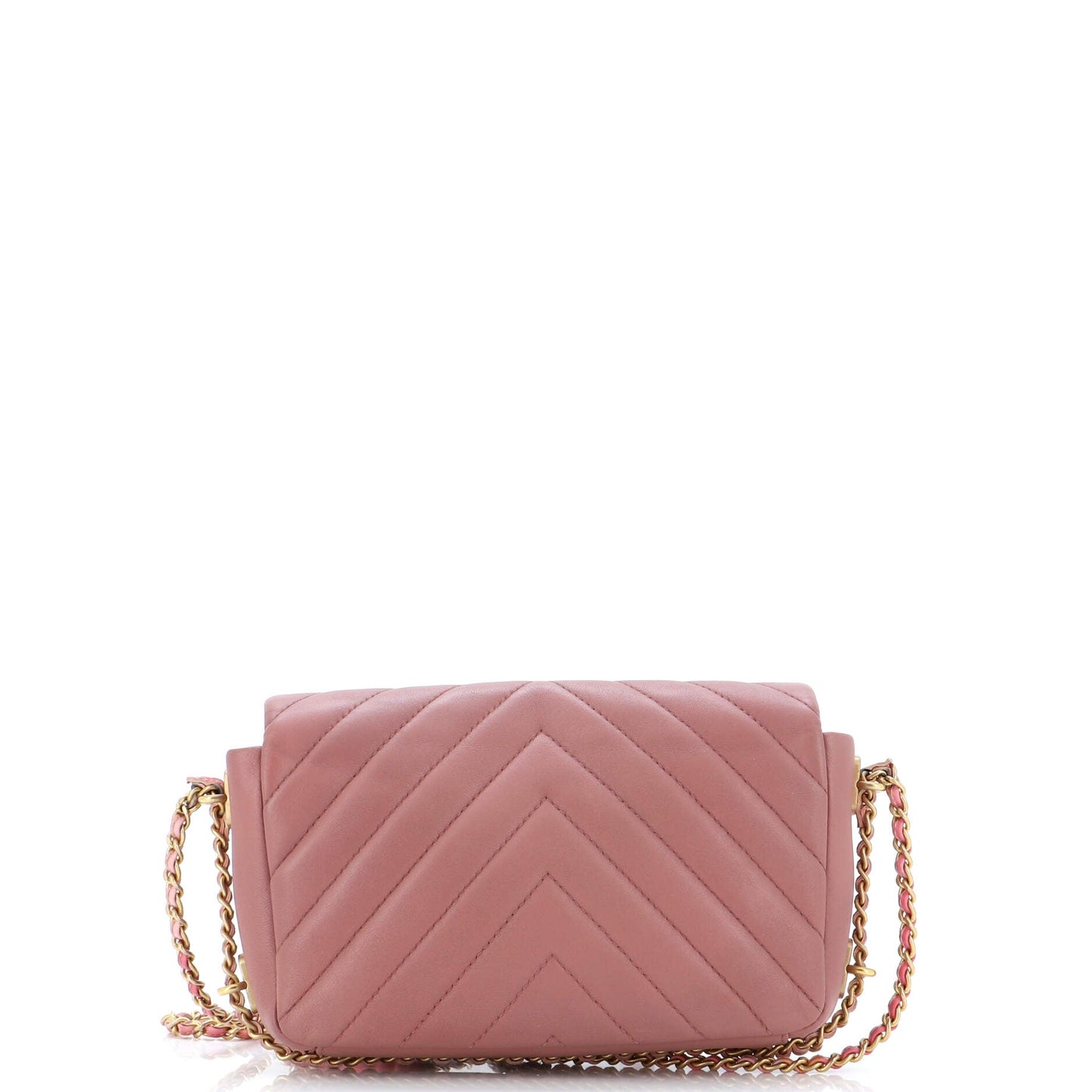 Chain Around CC Flap Bag Chevron Lambskin Mini
