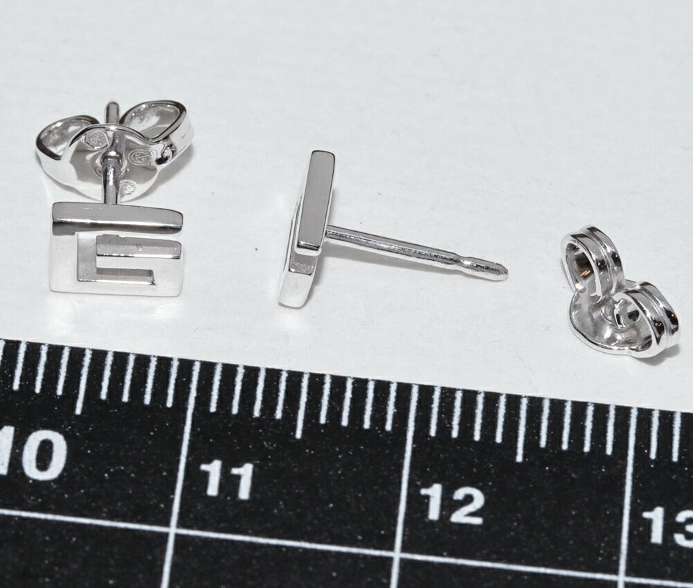 Gucci G Logo K18WG Stud Earrings