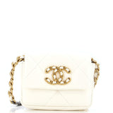 CHANEL 19 Convertible Flap Coin Purse With Chain Quilted Lambskin