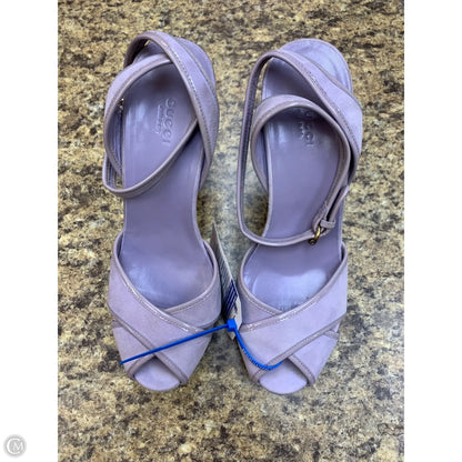 Sandals Luxury Designer By Gucci In Purple & Tan, Size: 9