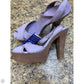 Sandals Luxury Designer By Gucci In Purple & Tan, Size: 9