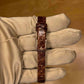 Burberry Plaid Pattern Rose Plated Brown Leather Strap