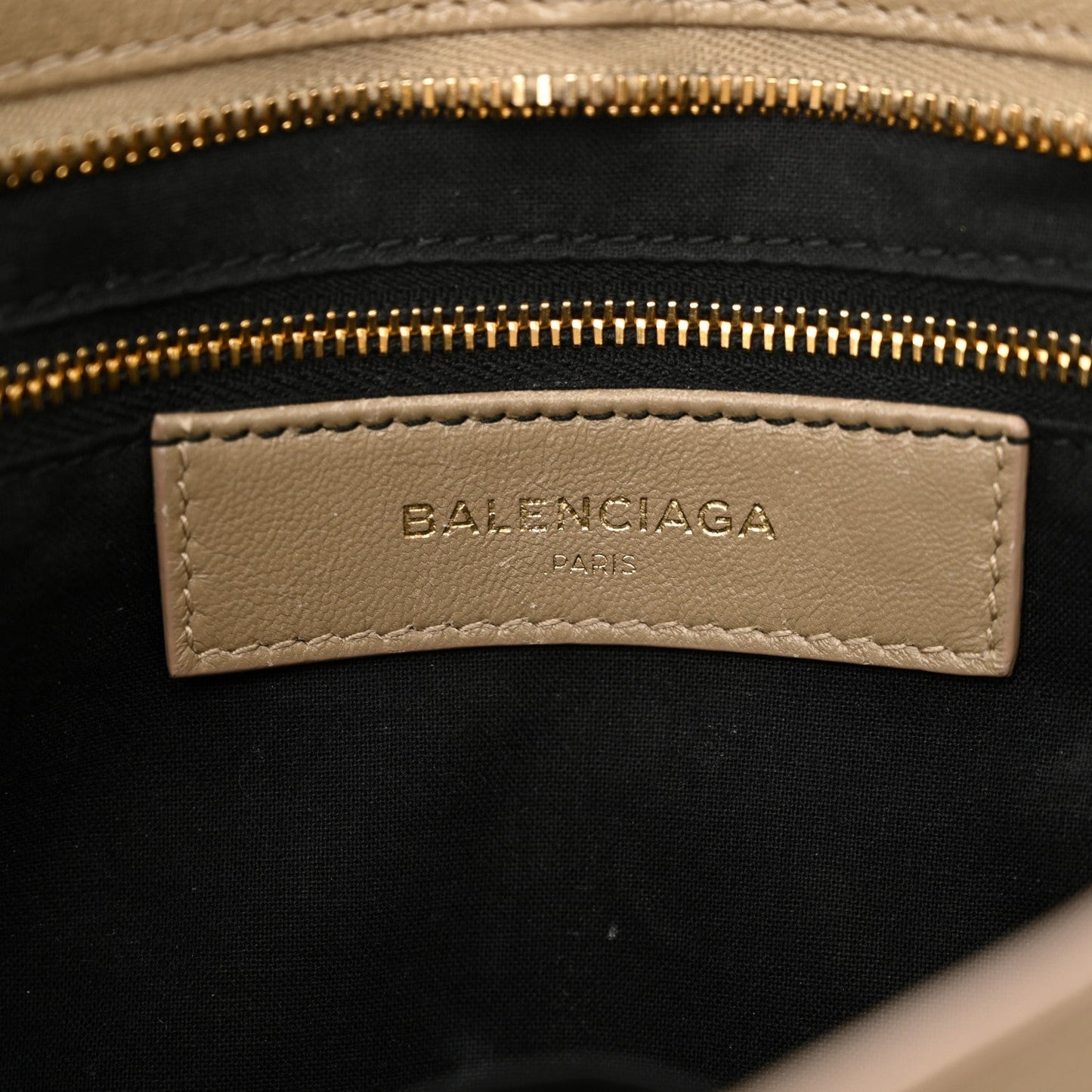 Balenciaga Chevre Gold Metallic Edge Hardware City Beige Latte