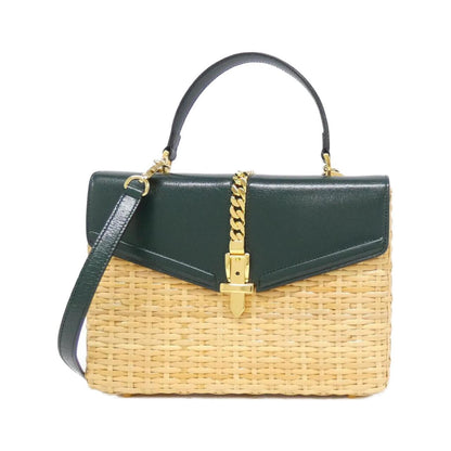 Gucci SYLVIE Wicker Leather Bag