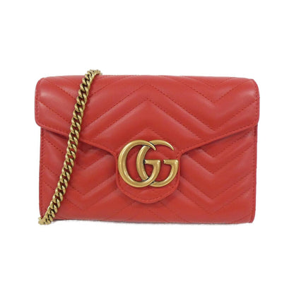 Gucci GG MARMONT Quilting Chevron Leather Shoulder Bag