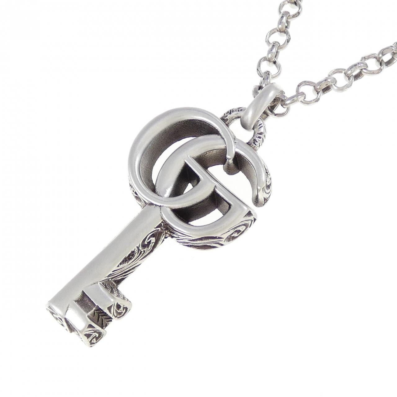Gucci Double G Key 925 Silver Necklace
