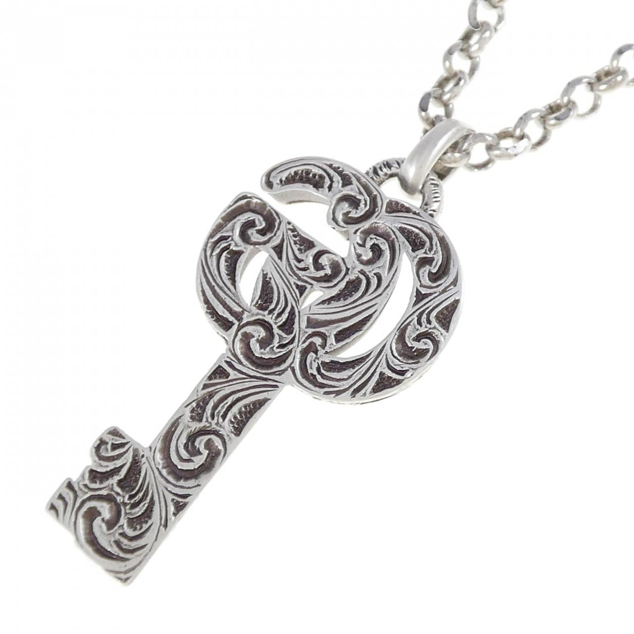 Gucci Double G Key 925 Silver Necklace